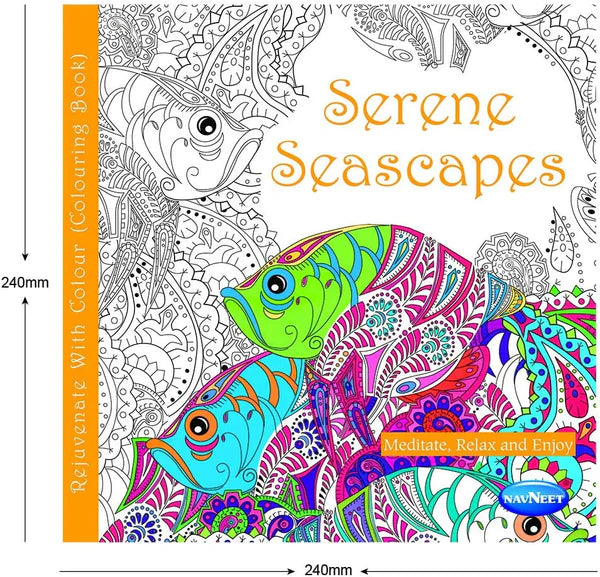 Title Page Navneet Serene Seascapes adult colouring book relaxation activity adults india