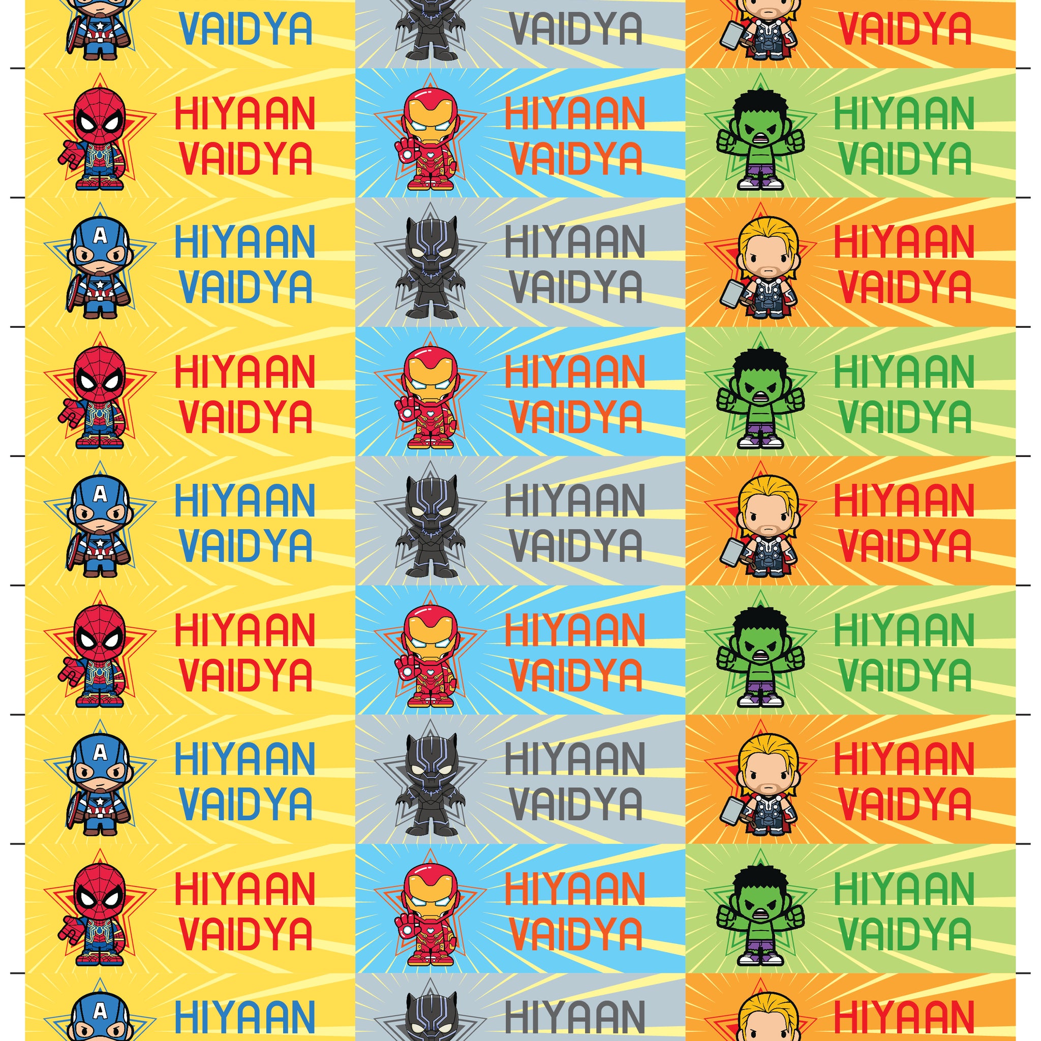 Waterproof Personalised Stickers – Super Hero