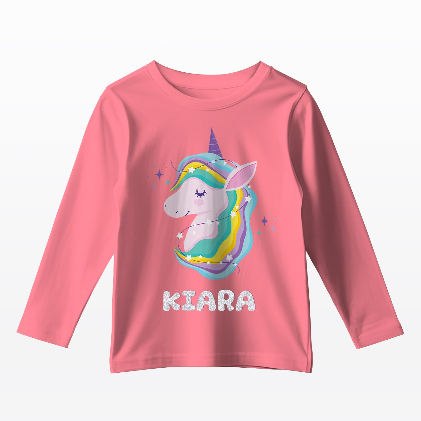 Personalised Unicorn  Kids Full Sleeve T-Shirt