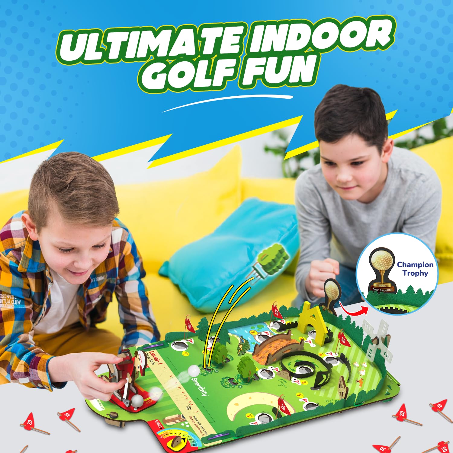 Smartivity Mini Golf Tabletop Game for Kids 6-12 Years Old | DIY Science Toy